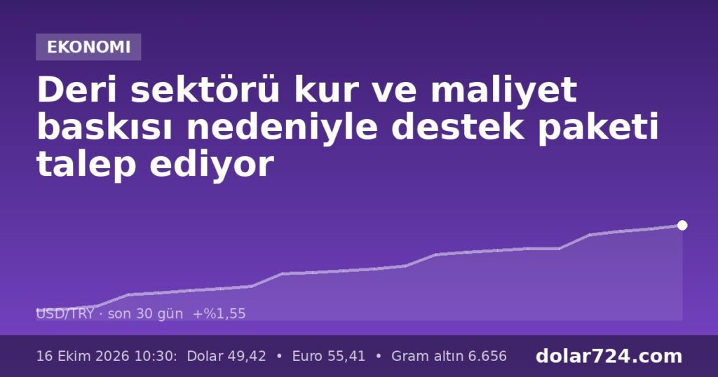 Deri sektörü kur ve maliyet baskısı nedeniyle destek paketi talep ediyor