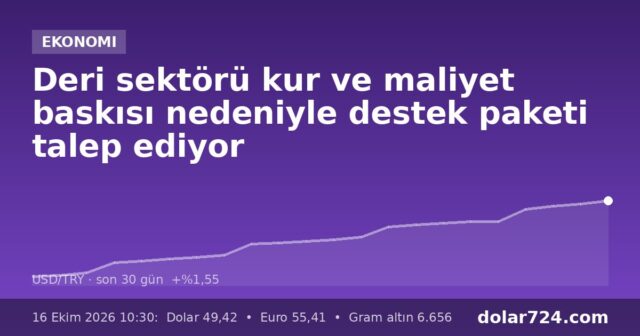Deri sektörü kur ve maliyet baskısı nedeniyle destek paketi talep ediyor